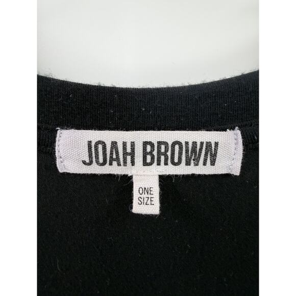 Joah Brown Women's Short Sleeve V-Neck Modal Blend Tee Black Casual One Size - Picture 3 of 7
